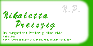 nikoletta preiszig business card